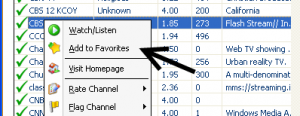 Add Channel to Favorite anyTVFree