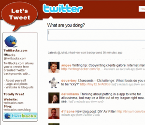 Create Free Twitter Background at TwitBacks