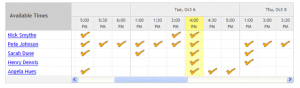 The excellent "at a glance" time choice system in NeedToMeet