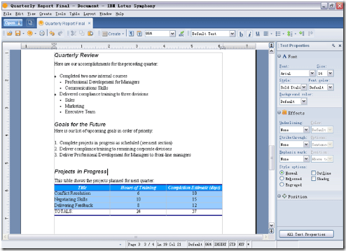 IBM Lotus Symphony Documents