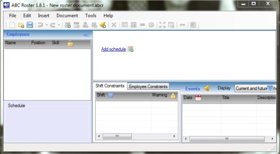 ABC Roster - Free Employee Scheduling Software - Interface