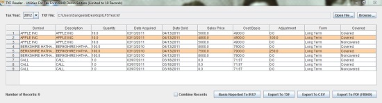 1099-B Importer - Reading TXF File