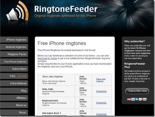 Ringtone Feeder