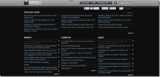 News Aggregators Popurls 