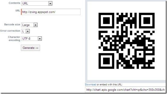 ZXing QR code