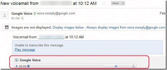 Gmail Google Voice Player