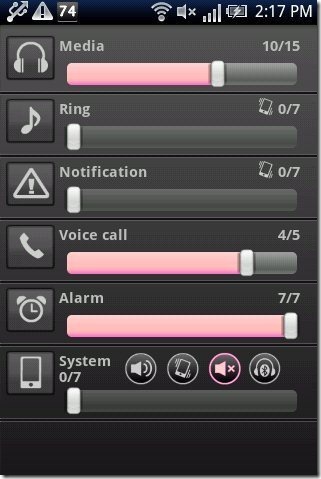 Volume Control presets