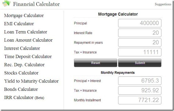 financial calculator 2