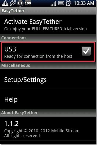 EasyTether Lite App