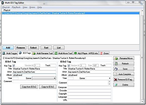 Multi ID3 Tag Editor