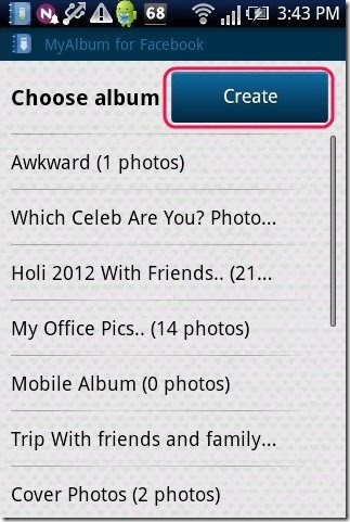 My Album For facebook App Album Create