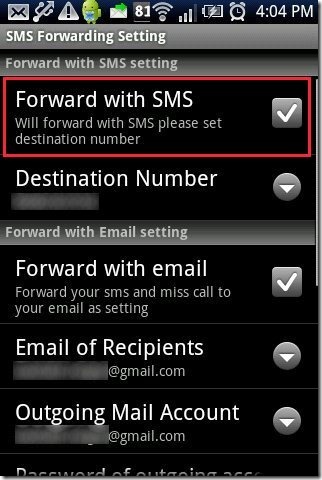 SMS Forwarding App