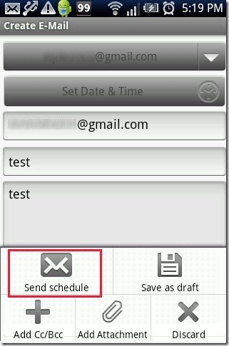 Schedule Email App Send Schedule
