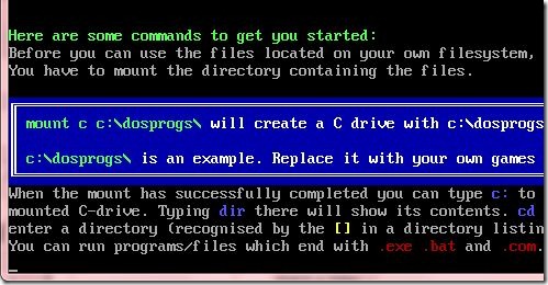 DOSBox Mount Directory