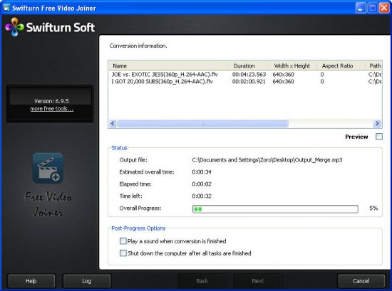 Swifturn merging audio extraction