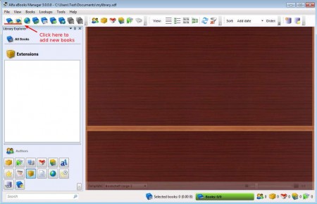 Alfa eBooks empty add books