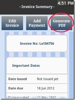 AndInvoice PDF Generate