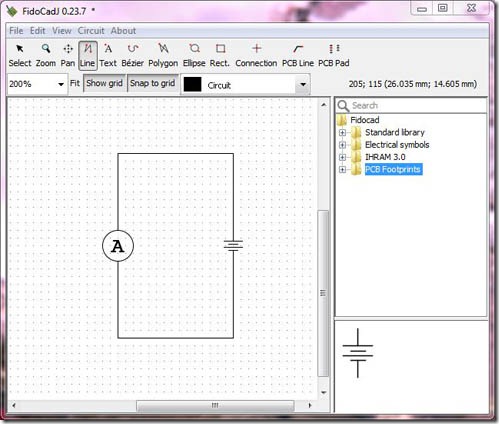 FidoCadJ Simple Drawing