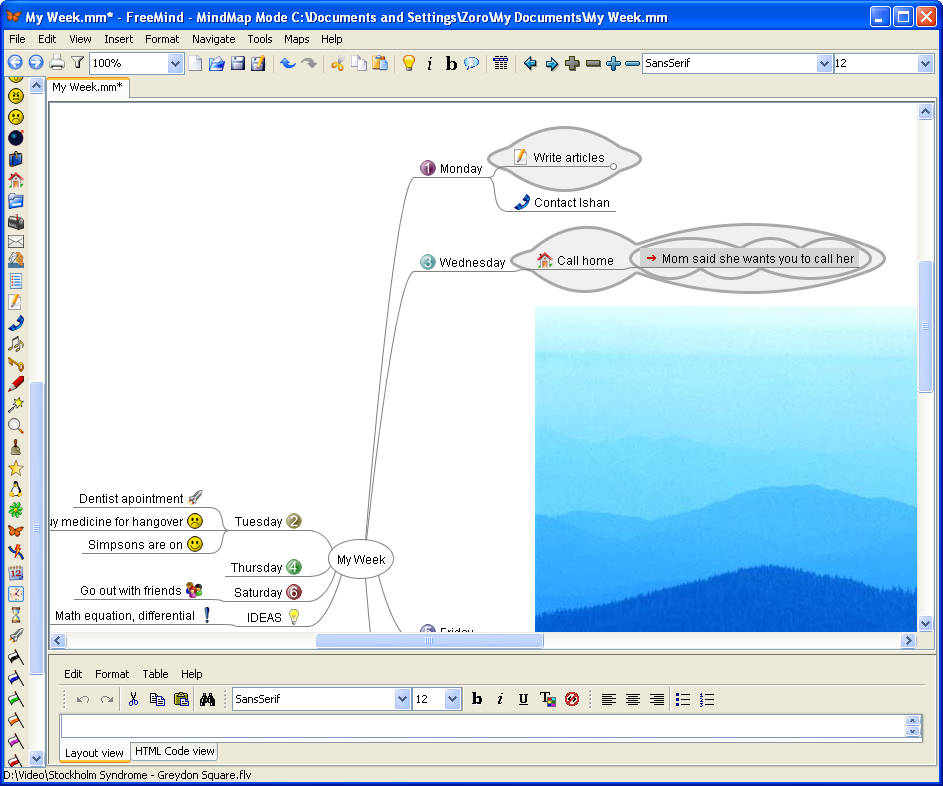 FreeMind mind mapping simple map