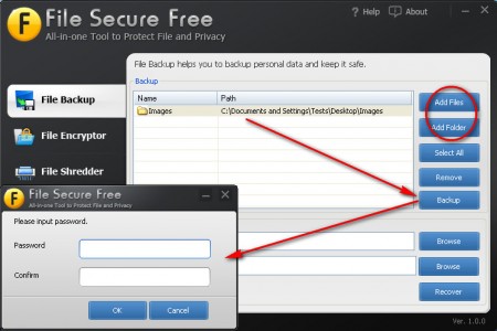 File Secure Free data backup