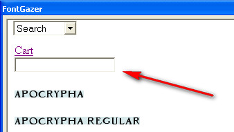 FontGazer cart adding items