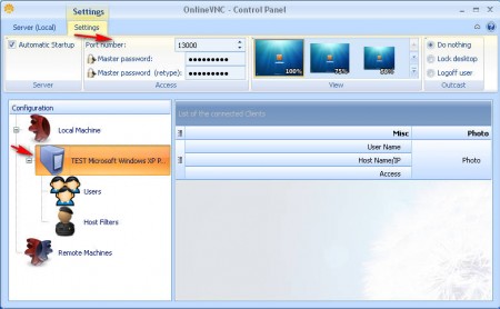 OnlineVNC server settings