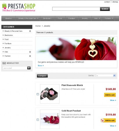 PrestaShop categories