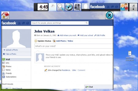 Trinity Toolbar Facebook browsing