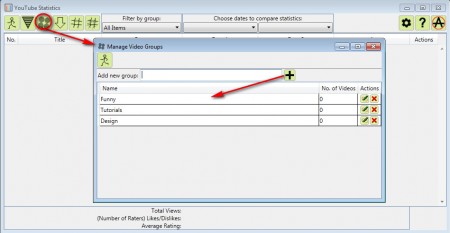 YouTube Statistics adding groups