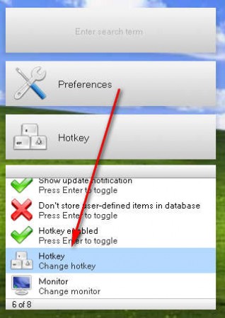 Colibri hotkey settings