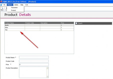 EQMS Lite adding products