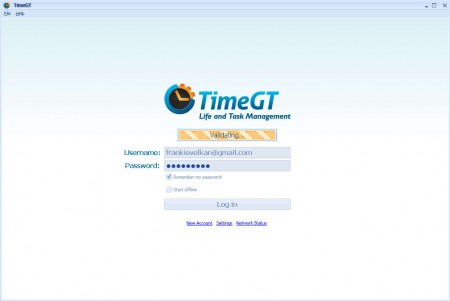 TimeGT logging in