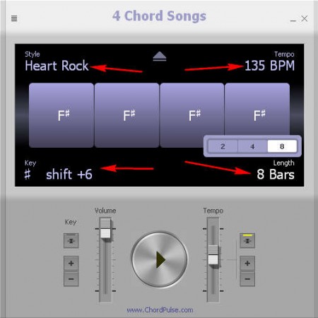 4 Chord Songs settings