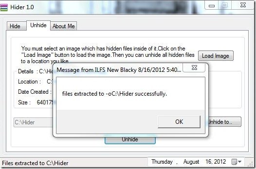 Hider file decryption