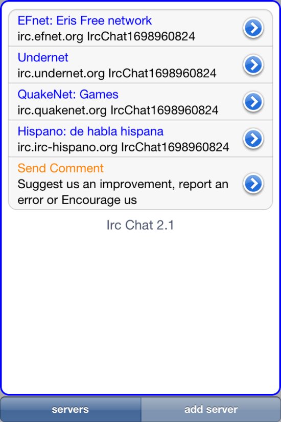 IRC chat interface