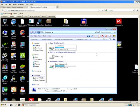 Online Support connected to PC