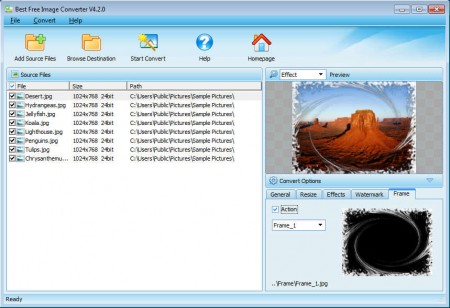 Best Free Image Converter frame effect