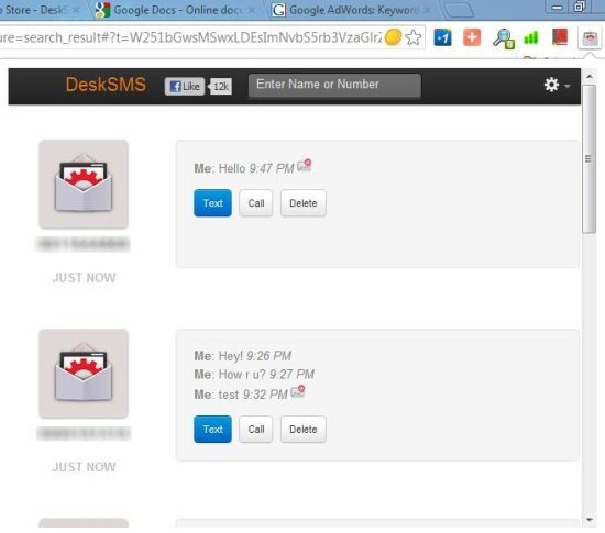 DeskSMS Chrome