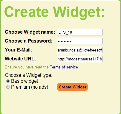 Mibbit how to create widget