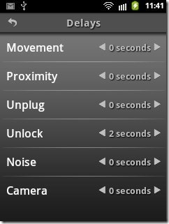 Mobile Alarm System Lite Time Delays