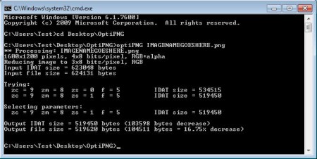 OptiPNG finished optimization