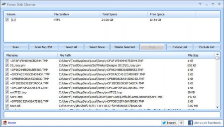 Puran Utilities disk cleaner