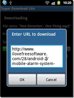 Super Download Lite Add URL