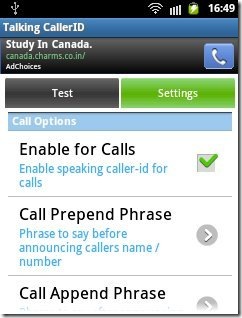 Talking Caller ID App