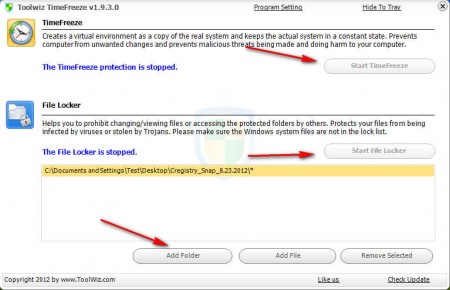 Time Freeze setting up sandbox