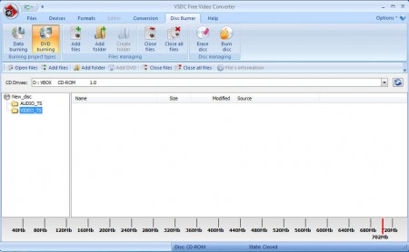 VSDC Free Audio Converter burning module