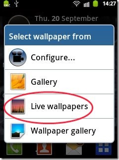 Video Live Wallpaper option