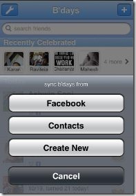 B'day Reminder add contacts