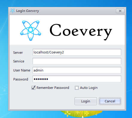 Coevery login window