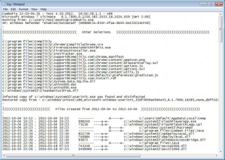 Combofix reading the log